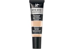 IT Cosmetics, Bye Bye Under Eye Concealer, hohe Deckkraft, wasserfest, angereichert mit Peptiden, Kollagen & Hyaluronsäure, 12 ml, Farbton Light Tan 14.0