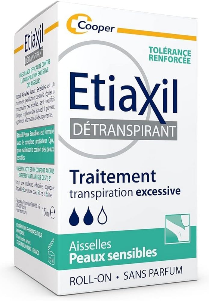 ETIAXIL - Déodorant Détranspirant - Traitement Transpiration Excessive - Aisselles - Peaux Sensibles - Efficacité 4 jours -15 ml