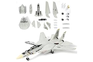 SEBUNAS Kit modello di aereo da caccia F-14 Tomcat in scala 1:72, modello di aereo giocattolo militare F-14 in plastica con supporto (36 pezzi)