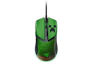 Razer Cobra Minecraft Edition - lekka przewodowa mysz do gier - czujnik 8500 DPI (58 g, optyczne przełączniki myszy 3. generacji, podświetlenie Chroma, kabel Speedflex) Minecraft