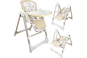 Twinly - Trona Evolutiva de bebé Hamaca Columpio y balancín multifunción 3 en 1 Movity- Desde el Nacimiento hasta 15kg - Silla Reclinable, Plegable y Ajustable 4 Alturas – Arnés y Bandeja extraíble