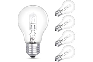 Morotty A55 E27 42W Glühbirne Dimmbar, 570LM 2700K Warmweiß, E27 Globe Glühbirne Classic Klar AC 230V, Dekorative E27 für Kronleuchter Wandlampe, A55 Birnenform, 5 Stück