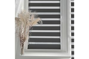 ‎HOME-VISION Home-Vision® DuoRollo Klemmfix, Doppelrollo ohne Bohren mit Klämmträgern, Rollos für Fenster und Türen (Schwarz, B60cm x H220cm)