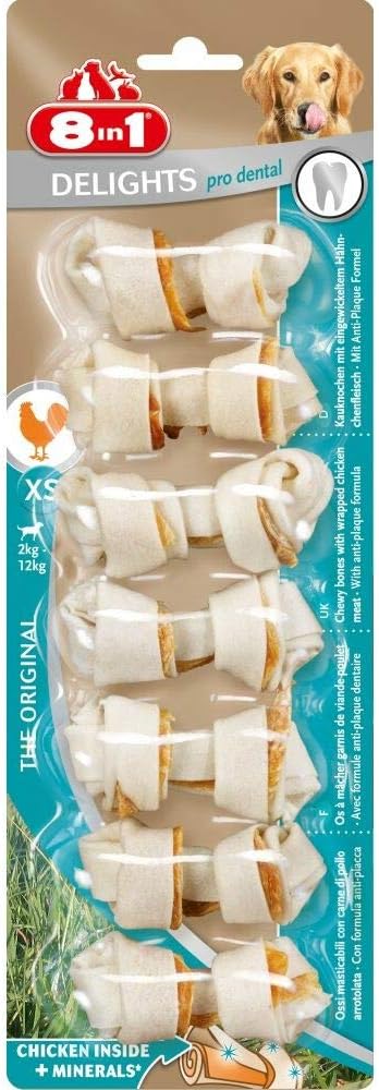 8in1 Delights Pro Dental XS Boy Kemik 7'li, 84 gr. Köpek Ödülü