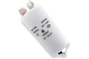 DL-pro - Condensador universal (9,00 µF, 450 V, con banderas y tornillo de fijación CBB60)