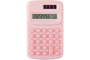 SHUNSHI Pocket Calculator, 8-Digit Basic Calculators Desktop Battery Mini Desk Standard Function Simple Calculator for Office, Home, School (Pink)
