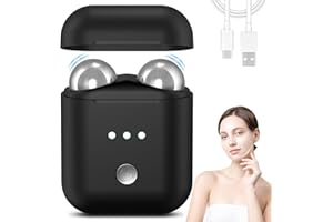 Hoakya Masajeador Facial Eléctrico 3 Modos de Intensidad Microcorrientes Antiarrugas y Lifting para Cara y Cuello Compacto y Portátil Tecnología EMS Reafirma Piel Reduce Arrugas (Negro)