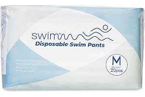 SWIMMM – Engångs badblöjor för vuxna – Storlek M (54–79 kg / 86–122 cm höftmått) – 20 st – Diskret & Hudvänlig – Skydd vid av