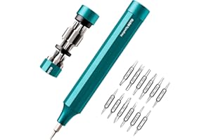 HOTO Juego de Destornilladores 24 en 1, Juego de Mini Destornilladores de Precisión con 24 Puntas de Acero de S2, Destornillador Manual en Forma de Bolígrafo, Turquesa Oscuro- P1