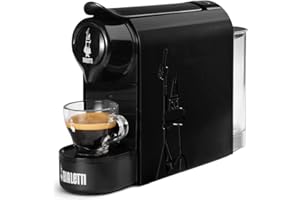 Bialetti Gioia Macchina da Caffè Espresso per Gélules in Alluminio Bialetti, 1200, Noir