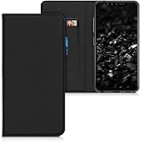 kwmobile Hülle kompatibel mit LG G8s ThinQ - Kunstleder Handy Schutzhülle - Flip Cover Case Schwarz