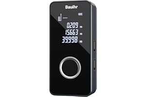 Bauihr Medidor Láser de Distancia, Mini Medidor Láser Digital 131ft/40m, Tipo-C Recargable Telémetro Láser de Aluminio con Alta Precisión, Conmutación de Unidades, Pitágoras, Modo de Área y Volumen