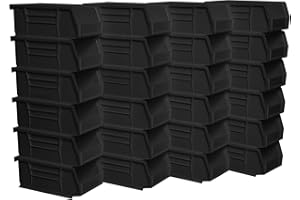 Akro-mils 30220BLACK - Spazzatura accumulata appeso plastica stoccaggio akro, 7 pollici da 4 pollici da 3 pollici, il nero, involucro 24
