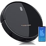 Saugroboter,Tesvor M1 mit 4000PA Powerleistung Roboterstaubsauger WLAN Staubsaugerroboter mit Raumkarte in Echtzeit Optimiert für Tierhaare Allergene Glatt Teppichböden mit APP Alexa/Google