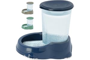 CAT CENTRE Smarty Sipper Bowl 1.5L Automatic Gravity Water Dispenser Drinker Dog Rabbit Small Animal Premium Pet Supplies Kittens Healthy Watering Dark Blue