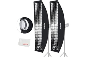 ‎GODOX Godox Softbox Strip Softbox Strip Box Beehive Honeycomb Grid Bowens Halterung dla Studioblitz (2 szt. FW35x160)