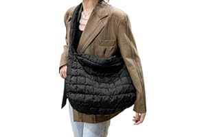 BRIXBEE Damen Handtasche Shopper,Winter Raum Pad Baumwolle Unten Lattic Crossbody Taschen für Büro SchuleTrend Handtaschen Weibliche