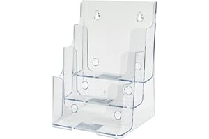 Deflecto Présentoir Comptoir A5 Portrait 3 Niveaux – Porte-revues Mural pour Brochures