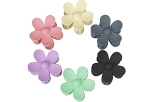 Mecool 6 Pcs Flower Hair Claw Clips for Women Ponytail Holder Headwear Hair styling Accessories for Straight, Curly, Wavy Hair | Non Slip Hair Clips Women | Hair Products for Womens Big Claw Clip Set