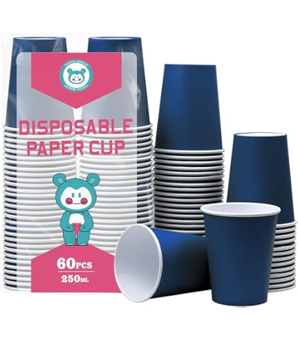Bicchieri Di Carta Blu Monouso - Confezione Da 25 Pezzi, 270 Ml, Eco-Friendly - Foto 13