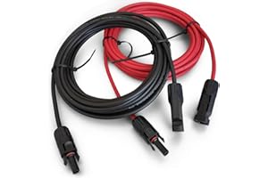 ANFIL SOLAR TECHNOLOGY ANFIL 4mm2 / 12AWG Cavo di Prolunga per Pannelli Solari con Connettore Maschio e Femmina (9m rosso + 9m nero)