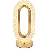 Neo Vista Şarjlı Dokunmatik Dekoratif Dim Edilebilir Masa Lambası (Gold, Kristal Elmas)