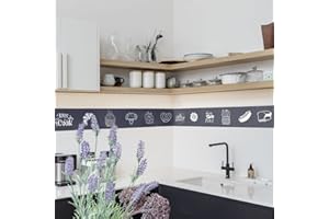 FUNLIFE Autocollants de bordure de papier peint, Frise Murale géométrie Adhesive Sticker, plinthe pour la décoration de bricolage à la maison, 10x200cm, motif gris