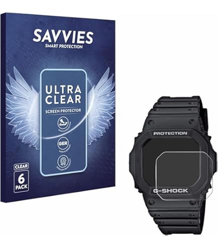 Savvies Displayschutzfolie Schutzfolie für Casio G-Shock GMW-B5000D-1ER