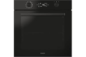Candy C-Bake 600 CA6 N3B3YTB, Horno Multifunción, 78L, WIFI, 3300W, 1 Bandeja y 1 Rejilla, Ventilador Radial, Pirólisis + Aquálisis, Convección, 12 Funciones, Puerta 4 Cristales, Full Black
