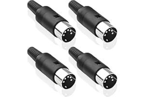 MEIRIYFA DIN 5-Pin Connettore Maschio Spina, 4 Pack Adattatore Audio MIDI Cavo Con Presa Terminali di Saldatura per Mixer, Batteria Elettronica, Tastiera