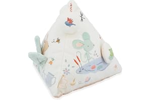 KALOO - Pyramide d’Activités Bébé - Jouet d’éveil Sensoriel et Sonore - Textures Extra Douces - Stimule Les Sens : ouïe, tocuher et Vue - Idéal pour Parc ou Tapis d’éveil - Cadeau ludique - K210015