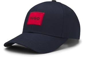 HUGO Hommes Men-X 581-RL Casquette en Twill de Coton avec étiquette Logo Rouge