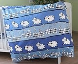 beties Schäfchen zählen Kinderbettwäsche ca. 100×135 + 40×60 cm weiche Biber-Qualität 100% Baumwolle Farbe Himmelblau 1 Set - 3