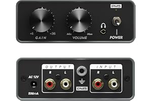Phono Preamp, Professionell Miniför Förstärkare för Skivspelare i Vinylskiva, Stereo Fonograf Förförstärkare Designad med RCA Ingång/Utgång, Hörlursutgång, Justerbar Volym och Förstärkning