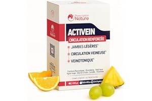 Prescription Nature - ACTIVEIN - Complément Alimentaire pour Soutenir la Circulation - Veinotonique - Recommandé en Cas d'Insuffisances Veineuses - Fabrication Française - 180 Gélules