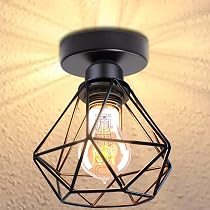 IDEGU Pendelleuchte Vintage Industrial – Würfel-Design, Schwarz, E27 Fassung, 100 Cm Verstellbares Kabel