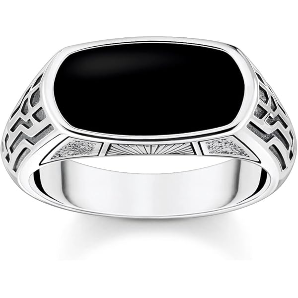 Anello da Uomo Zancan Gotik in Argento Rodiato e Nero Opaco con Spinelli Neri