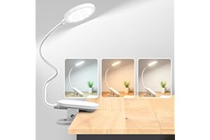 Mefine Flexo Pinza 32 LED Recargable Lampara Cabecero Cama 3 Colores y Regulable Brillo, Lampara Lectura 99.95% Bloqueo de Luz Azu Escritorio Luz Para Trabajar Estudio