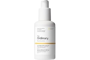 The Ordinary UV Filters SPF 45 Serum, lightweight hydrating broad-spectrum sunscreen, protects against UVA and UVB rays, compatible with makeup, no white cast, 60ml