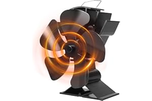 Tomersun Log Burner Fan 5 Blades Stove Fan Silent Wood Burner Stove Fan Heat Powered Fireplace Fan for Log Burner/Fireplace/Wood Burning Stove…