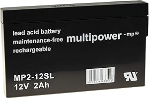 akku-net - Batteria al piombo (multipower) MP2-12SL compatibile con YUASA NP2-12, 12 V, al piombo acido