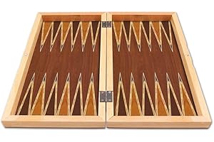 STAR OYUN ALETLERI The 19'' Massive Walnut Turkish Backgammon Board Game Set