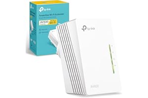 TP-Link TL-WPA4220 2-Port Add-On Powerline Adapter, WiFi Extender Booster Trasfer Speeds up to 600Mbps, 2x Ethernet Ports, One-Touch Wi-Fi Configuration, Easy App Management