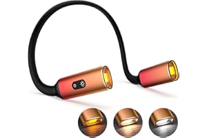 HUNYYN Hals Leselicht, LED Buchlichter zum Lesen im Bett, USB Wiederaufladbare Augenpflege Buchlampe, 3 Farben & Helligkeit Einstellbar, Perfekt zum Lesen, Stricken, Häkeln