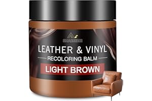 SHABEIBEI Leather Recoloring Balm and Scratch Repair Kit – 200ml Light Brown Leather Restorer for Couches, Furniture, Car Seats – Leather Paint & Stain for Sofa, Chairs, Bags, and More