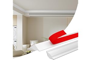 NAYOTAA Zierleisten Selbstklebend Deckenleisten, Flexible Tpe Dreieck Zierleiste, Wandleisten Selbstklebend Eckleiste, FüR Wandkanten Fliesenkanten Decken Und WandüBergang (3m,12mmX9mm)