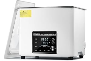 CREWORKS 10L Limpiador Ultrasonido Digital, 240 W Limpiador Ultrasónico Silencioso con Modo de Desgasificación y 7 Niveles de Oscilación, Limpiador por Ultrasonido Profesional para Uso Doméstico