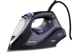 Taurus Amazing - Plancha de vapor STI3002 3000W | Golpe de vapor 200g/min | Punta de precisión | Regulador de vapor y temperatura | Suela anodizada | Modo ECO | Auto Off | Sistema antical recargable