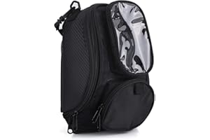 Outbit Motorrad Tankrucksack, 1 Stück Kraftstoff-Satteltasche Schwarz Verdicktes Oxford-Tuch Universal-mit starkem Magnet wasserdicht für die meisten Motorräder