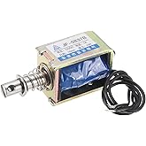 sourcing map DC 12V 1A Solenoid Electromagnet Push Pull Type 15N 10mm Stroke Solenoid Actuator Open Frame Linear Motion JF-08
